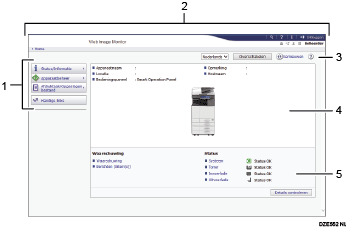 Schermafbeelding van internetbrowser (afbeelding met genummerde items)