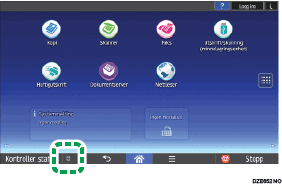 Illustrasjon av betjeningspanelet