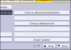 Illustrasjon av betjeningspanelet