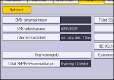 Illustrasjon av betjeningspanelet