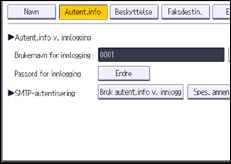 Illustrasjon av betjeningspanelet