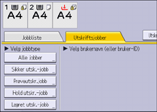 Illustrasjon av betjeningspanelet