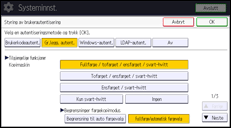 Illustrasjon av betjeningspanelet