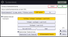 Illustrasjon av betjeningspanelet