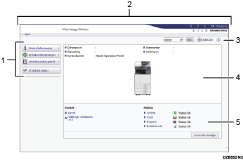 Illustrasjon av nettleserskjermbilde med nummerert bildetekst