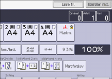 Illustrasjon av betjeningspanelet