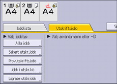 Bild på användarpanelens skärm