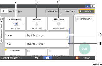 Bild på användarpanelen (numrerade detaljer)