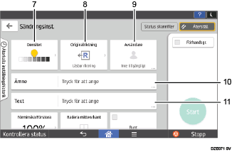 Bild på användarpanelen (numrerade detaljer)