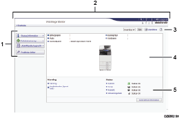 Bild av webbläsarfönster med numrerade detaljer