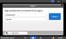 Bild på användarpanelens skärm