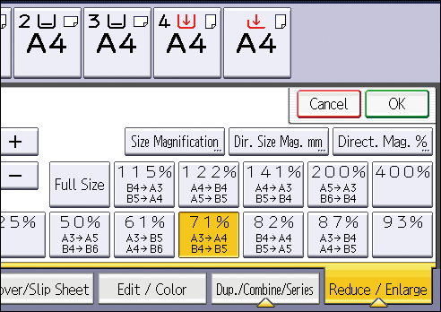 Operation panel screen illustration