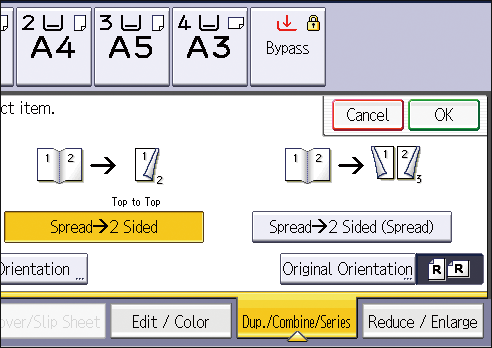 Operation panel screen illustration