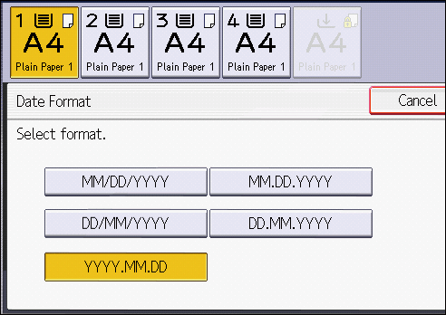 Operation panel screen illustration
