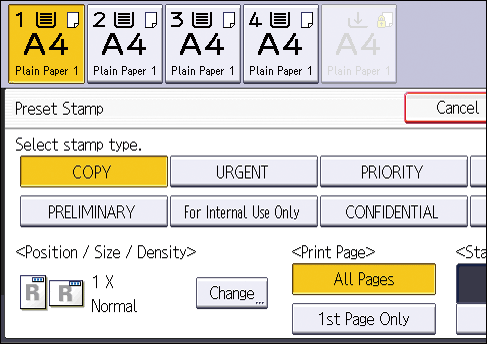 Operation panel screen illustration