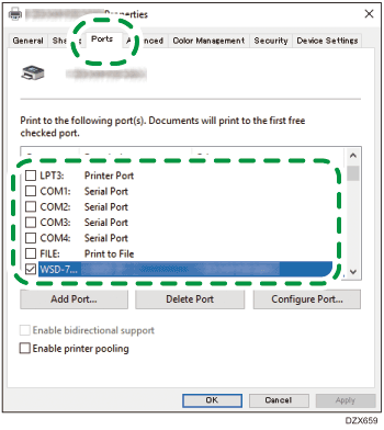 windows 10 ricoh printer port raw settings