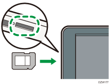 Illustration of SD card insert