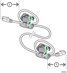 illustration of Ethernet cable with ferrite core