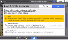 Ilustração da tela do painel de operação