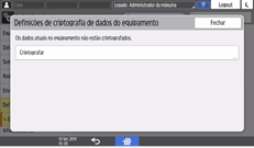 Ilustração da tela do painel de operação