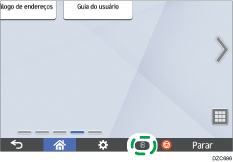 Ilustração da tela do painel de operação