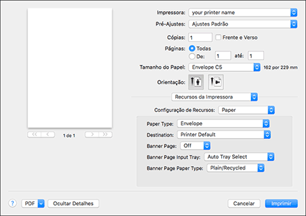 Ilustração da tela do driver