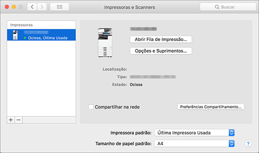 Ilustração da tela do driver