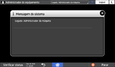 Ilustração da tela do painel de operação