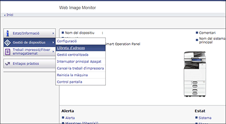 Il·lustració de la pantalla del navegador web