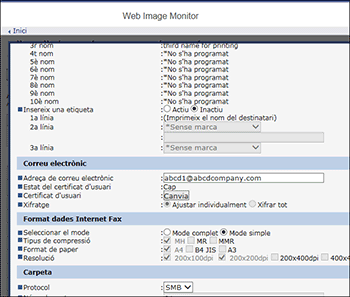 Il·lustració de la pantalla del navegador web