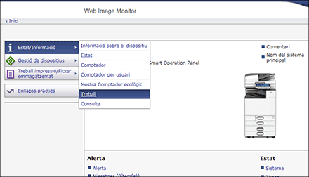 Il·lustració de la pantalla del navegador web