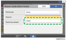 Ilustrace ovládacího panelu