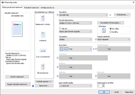 Ilustrace obrazovky ovladače