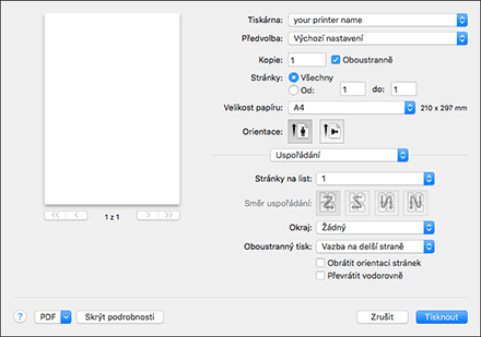 Ilustrace obrazovky ovladače