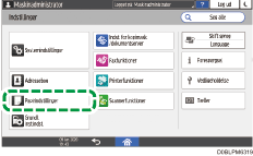 Operation panel screen illustration