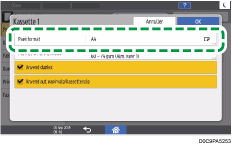 Operation panel screen illustration