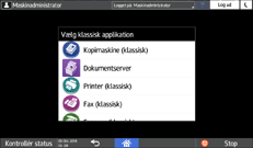 Operation panel screen illustration