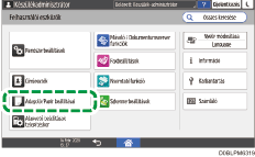 A kezelőpanel ismertetése
