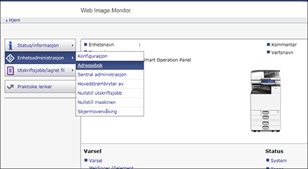 Skjermillustrasjon for nettleser