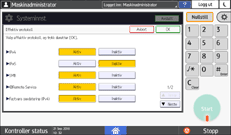 Illustrasjon av betjeningspanelet
