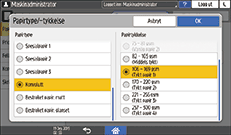Illustrasjon av betjeningspanelet