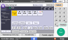 Illustrasjon av betjeningspanelet