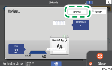 Illustrasjon av betjeningspanelet