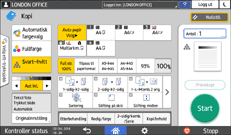 Illustrasjon av betjeningspanelet