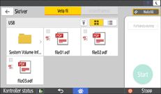 Illustrasjon av betjeningspanelet