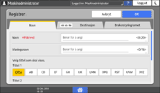 Illustrasjon av betjeningspanelet