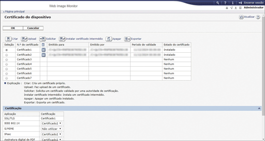 Ilustração do ecrã do web browser