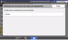 Ilustração do ecrã do painel de operação