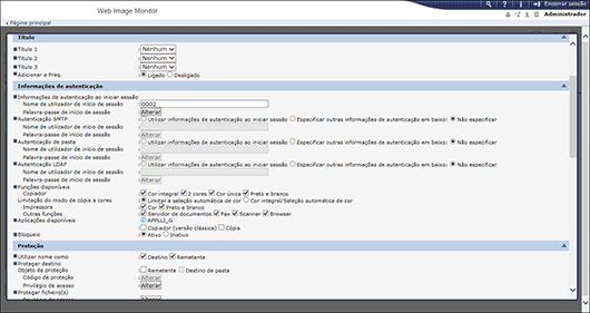 Ilustração do ecrã do web browser