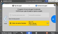 Ilustração do ecrã do painel de operação